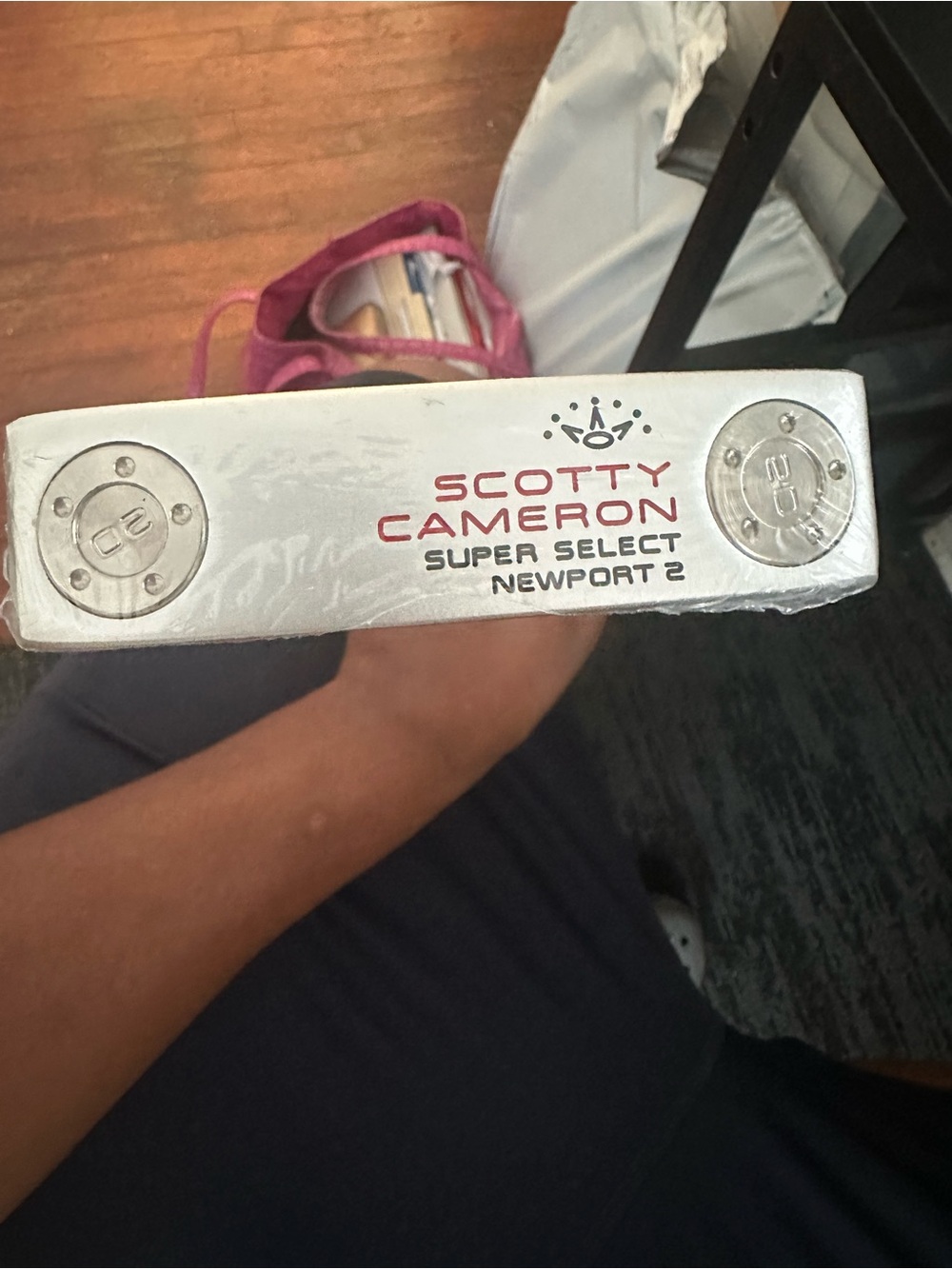 Scotty Cameron Super Select Newport 2 Putter Head in Silver with Red Logo